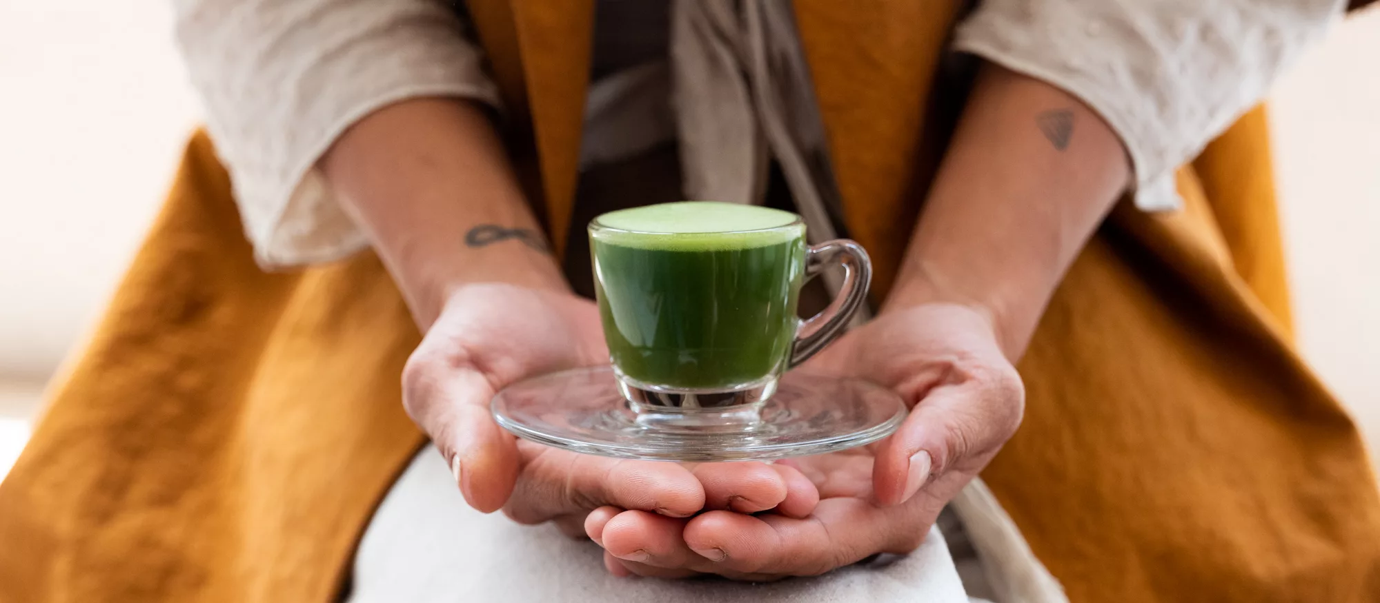 Green Tea Matcha in a Shot Glass